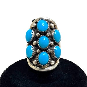 Sterling TURQUOISE Ring 6.5 | Vintage Southwestern Jewelry | Turquoise Ring Size 6 1/2 | Southwestern Ring 6.5 | Vintage Turquoise Jewelry
