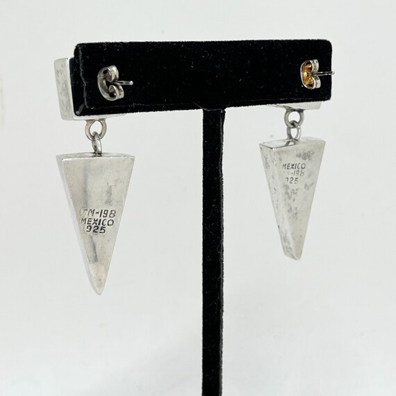 Sterling CUBE Dangle Earrings / MODERNIST Silver … - image 5