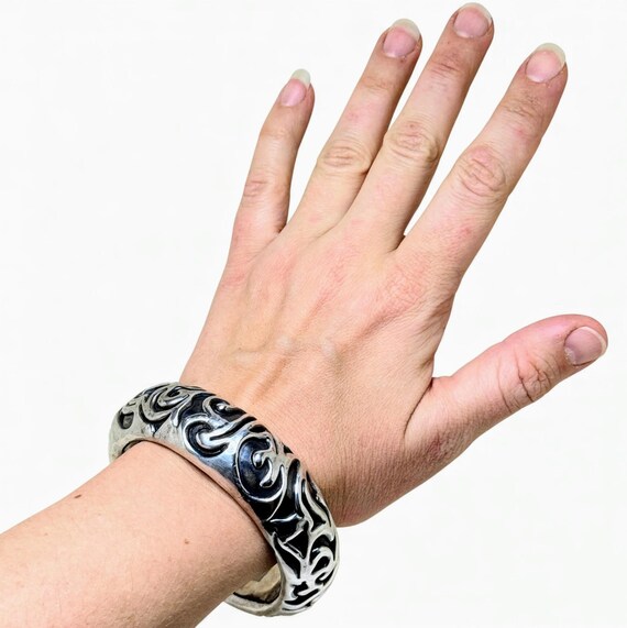 Large Electroform Sterling Bangle - image 7