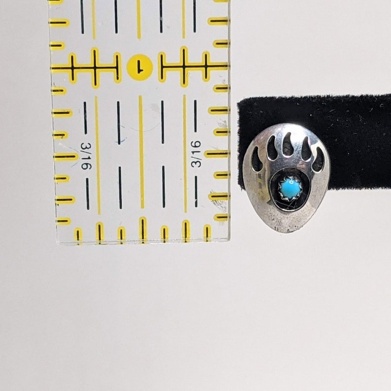 TURQUOISE Bear Paw Earrings Native American Jewelry Shadowbox Turquoise Earrings Bear Fetish Jewelry Vintage 1980s 80s Sterling
