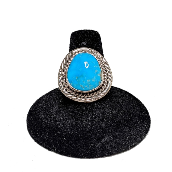 TURQUOISE Sterling Ring 9 / Blue Turquoise Ring S