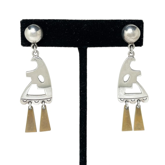 Vintage TAXCO Earrings | STERLING & Brass Modernis