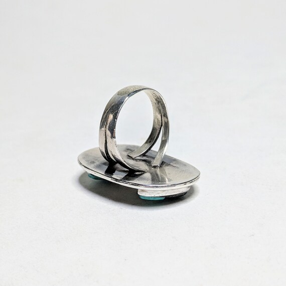 Vintage TURQUOISE Ring size 5 / Double Stone Turq… - image 6
