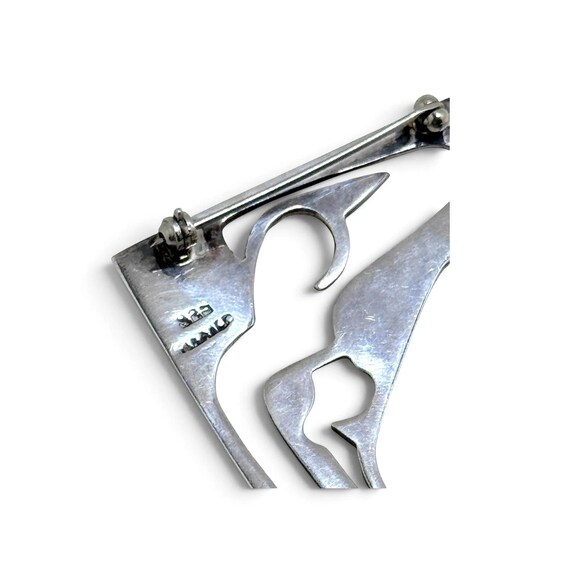 Sterling Taxco Figural Pin View 5