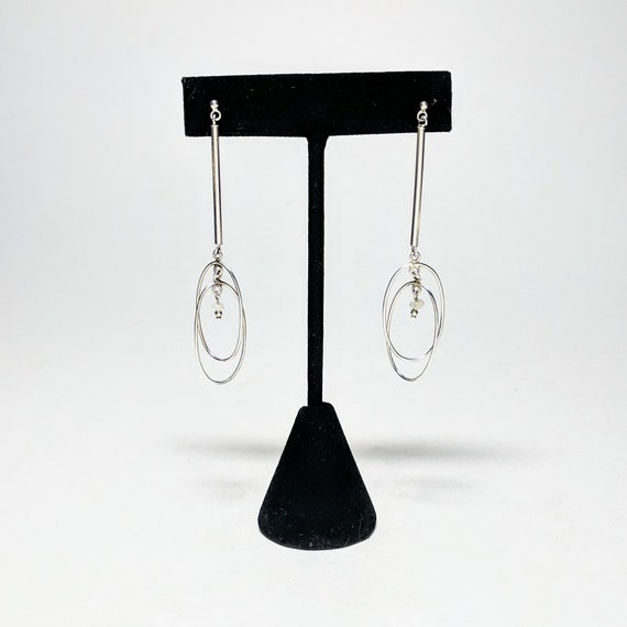 Vintage Sterling MOBILE Modernist Earring / Bar an