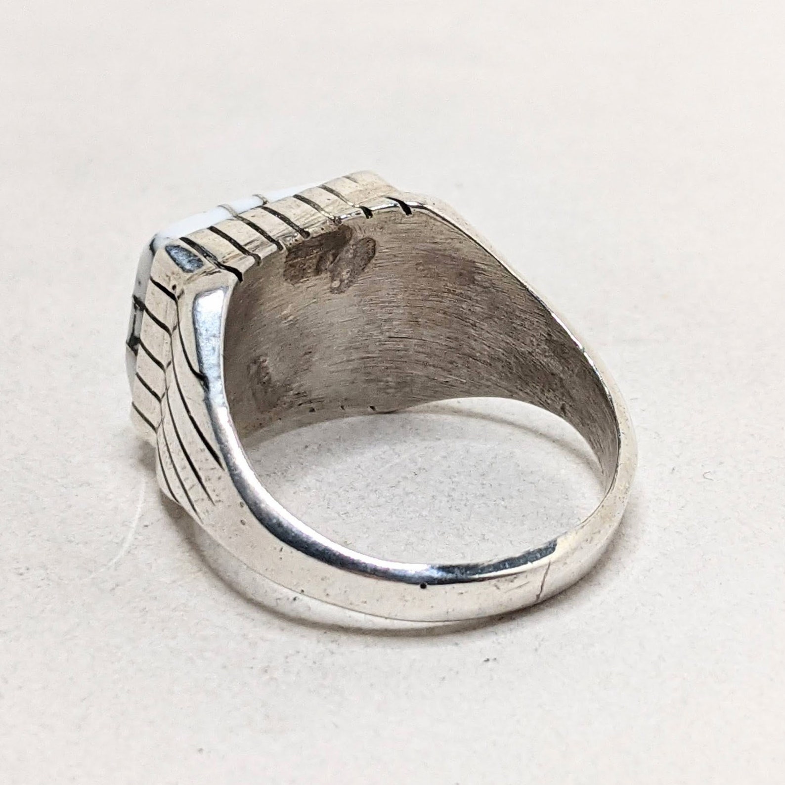 WHITE BUFFALO Mens Ring 11 3/4 / Ray Jack Signed Navajo Etsy