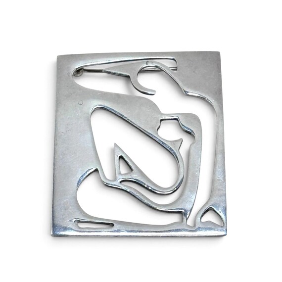 Sterling Taxco Figural Pin View 2