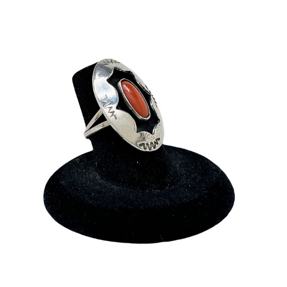 Vintage CORAL Sterling Ring 6 | SHADOWBOX Native … - image 2
