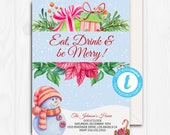 Christmas Invitation Template, Editable, Download, Holiday Invitations, Holiday Invitation Templett, Holiday Party Printable Template CHR1