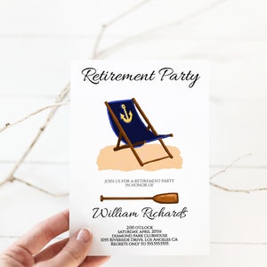 Nautical Retirement Invitation Editable, Retirement Party Invitations for Men, Man Instant Download Printable Template Digital orjl RET2 image 6