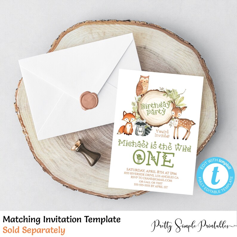 Woodland Chalkboard First Birthday Sign Woodland 1st Etsy