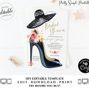 Hats and Heels Invitation, High Heel Invitation, Hats and Heels Invite ...