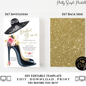Hats and Heels Invitation, High Heel Invitation, Hats and Heels Invite ...