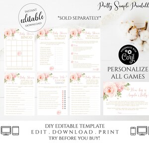 Blush Guest Book, Blush Pink Baby Shower, Guestbook Sign, Editable ...