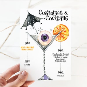 Halloween Invitation, Cocktails and Costumes Invitation Printable Boos and Booze Editable Halloween Costume Party Invite Adult Corjl HAL2 image 10