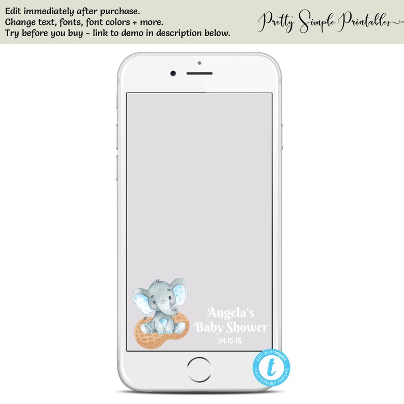 Elephant Snapchat Filter Snapchat Filter Baby Shower Boy Etsy Elephant Snapchat Filter Snapchat Filter Baby Shower Boy Etsy
