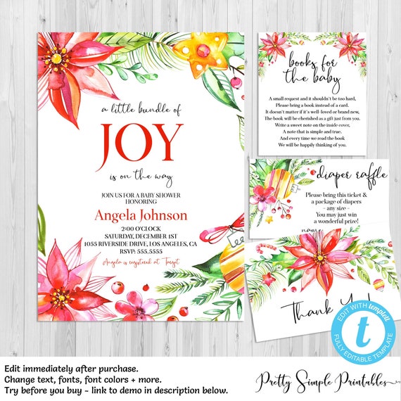 holiday baby shower invitations