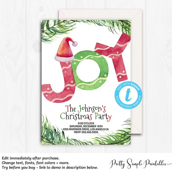editable christmas invitation printable christmas invitation template christmas invitation download templett holiday party invites chr2 christmas invitations printable