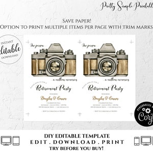 Retirement Celebration Invitation for Men Women, Invitation Template, Editable Invitation, Retirement Party Invites, Printable, Corjl RET8 image 6