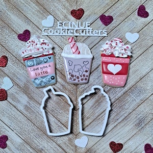 Valentine's Latte and Milkshake Cookie Cutters