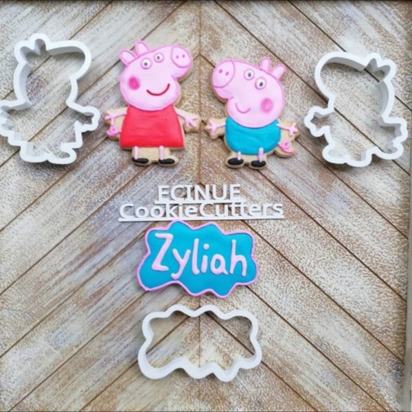 Peppa and George cookie cutter set