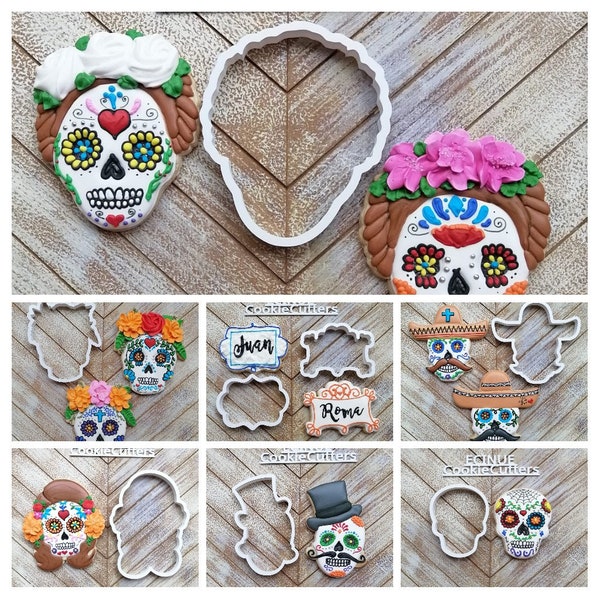 Day of the Dead Skulls/Dia de Muertos Calaveras cookie cutter set