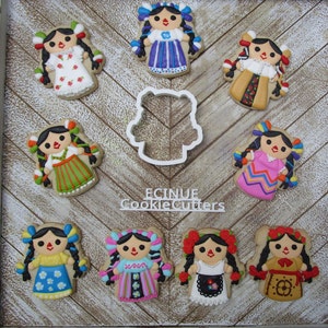 Mexican dolls Cookie Cutter set