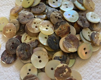 Natural River Shell Buttons | 2 hole | 13mm | Pack of 10