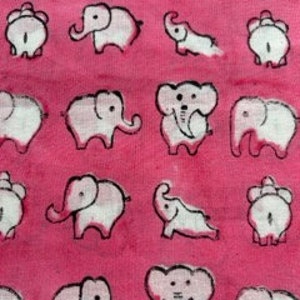 Pinke Elefanten 100% Baumwoll-Stoff, 50cm
