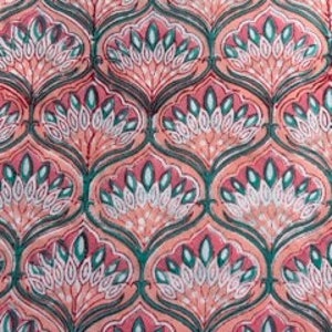 Pink and green fan flower material, 50cm