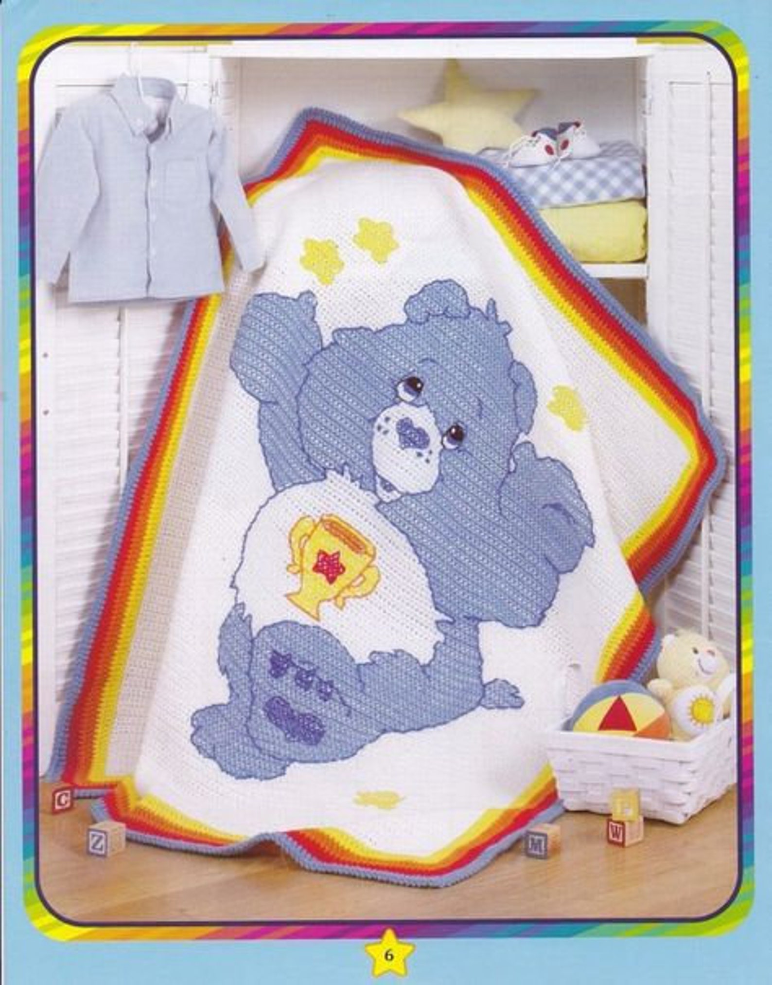 6 Care Bears Crochet Blankets Afghan Patterns 6 Care Bears Etsy