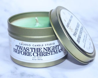 Twas the Night Before Christmas Holiday Scented Candles, Premium Soy Wax Candle, Essential Oils, Green Candle