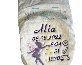 Embroidered baby diaper