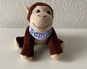 Monkey with name scarf