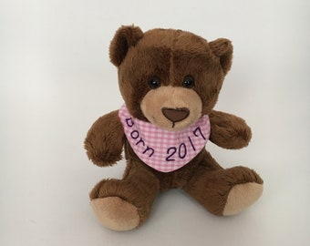 Teddy with a name scarf