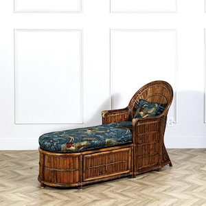 Vintage Split Bamboo Chaise Lounge