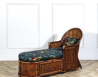 Vintage Split Bamboo Chaise Lounge