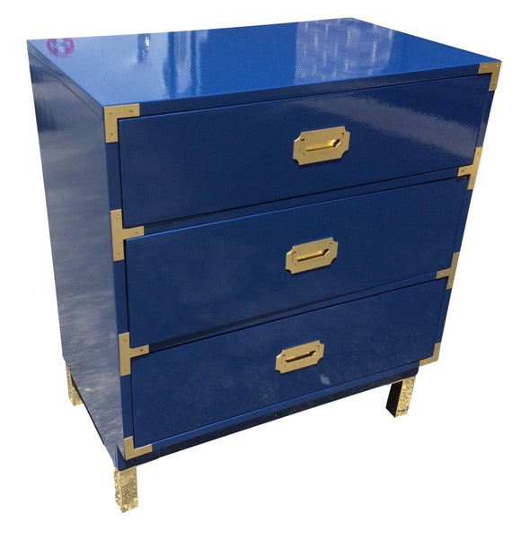 Made To Order Vintage 3 Drawer Campaign Dresser Lacquered Etsy