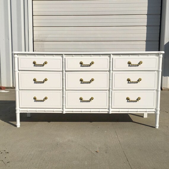 Made To Order Vintage Faux Bamboo 9 Drawer Dresser Lacquered Etsy