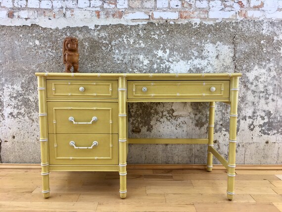 Made To Order Vintage Thomasville Faux Bamboo Desk Lacquered Etsy