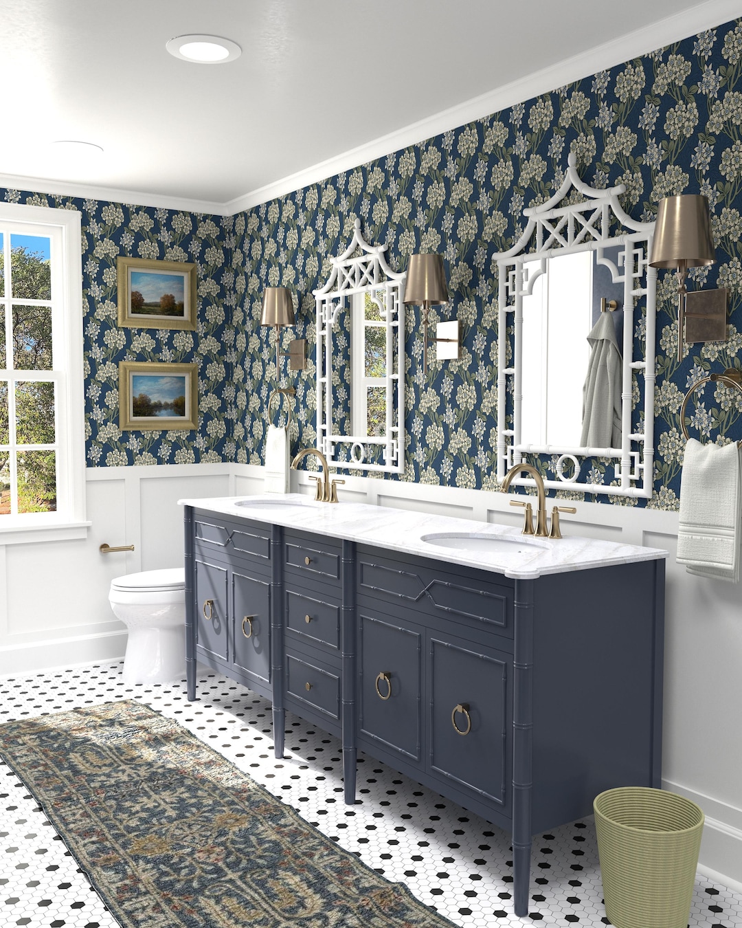 Custom-built Faux Bamboo Bath Vanity Base for Double Sinks- 84" Long - Etsy