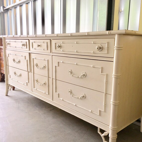 Made To Order Thomasville Allegro Faux Bamboo 9 Drawer Etsy