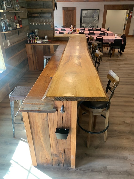 Wood slab bar sale table