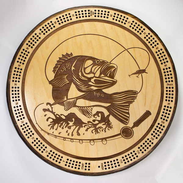 Fish Pegs Cribbage Board Etsy