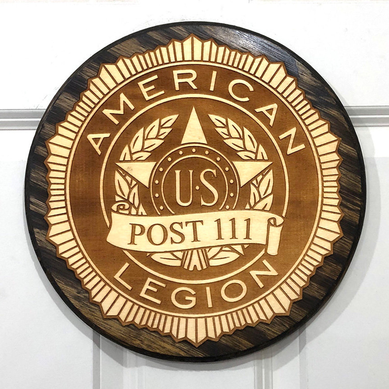 Custom Post Number American Legion Plaque on a 12in round Etsy