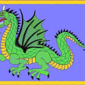 Cartoon Green Dragon Digital Download
