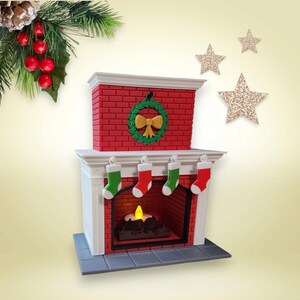 Vela de té para chimenea impresa en 3D para decoración navideña