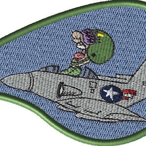Cartoon Scared Pilot Military Embroidery Digital Download