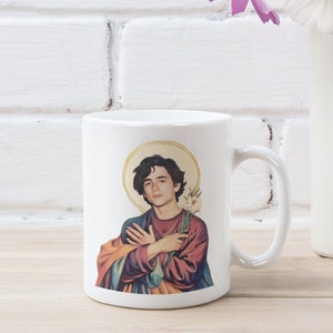 Timothée Chalamet Saint Funny 11 oz Ceramic Mug Gift Souvenir