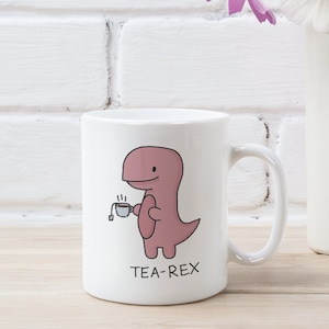 Tea-rex White 11 oz Ceramic Mug Gift Souvenir